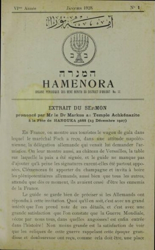 Hamenora. janvier 1928 - Vol 06 N° 01